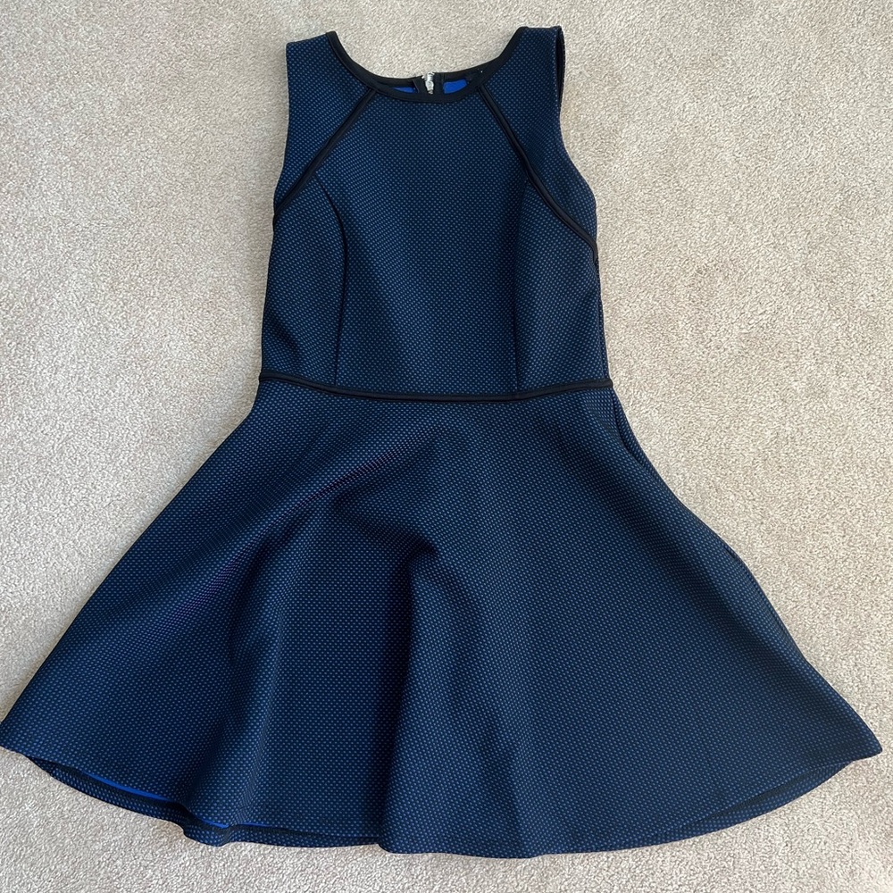 Forever 21 Blue and Black Patterned Sleeveless Dress Women's Size Medium